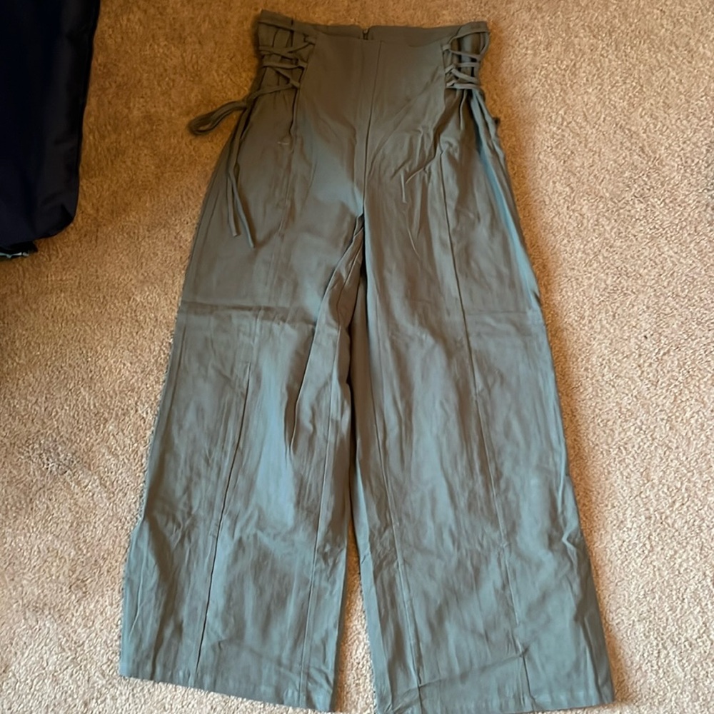 SHEIN side tie zipper back pants